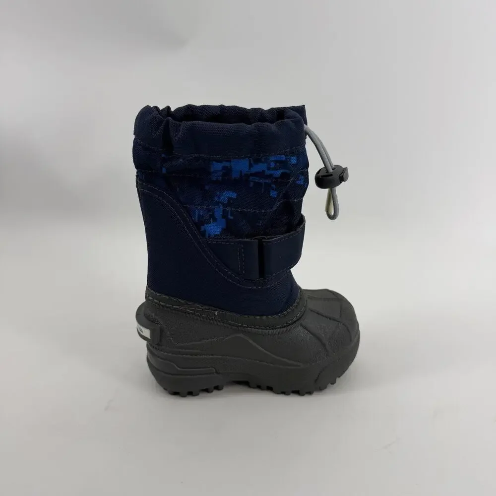 Columbia Powderbug Plus II Snow Boots Toddler Sz 5 Blue Camo Waterproof Gorpcore